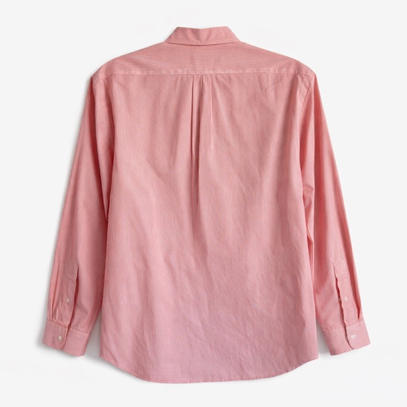 Ralph Lauren Pinstripe Button Down Shirt Orange White Classic Fit Preppy Work XL - Picture 4 of 5